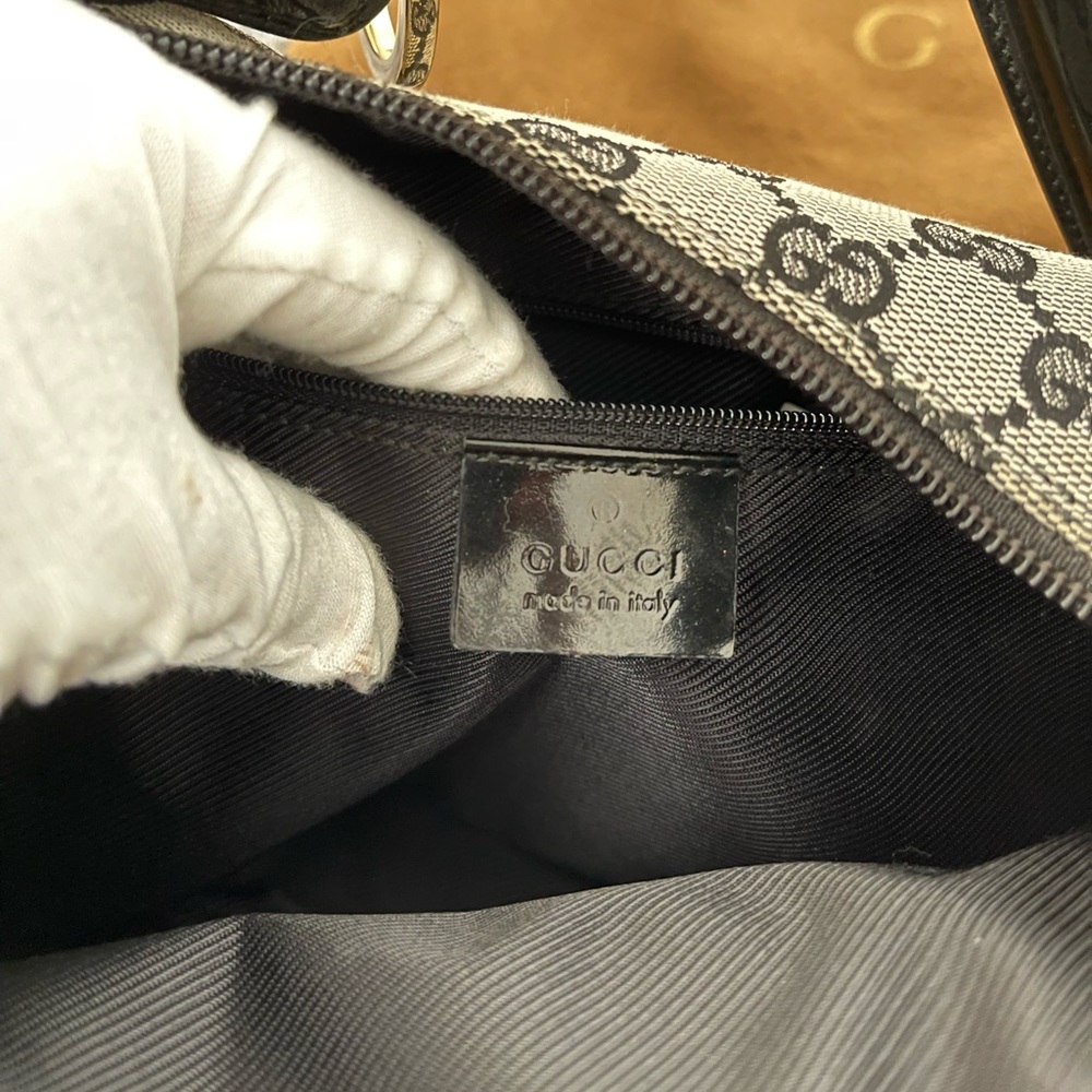 Gucci GG Canvas Shoulder Hobo Bag black/Gray - Picture 7 of 15
